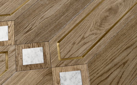 Matita modular geometric wood floor - Installation 122