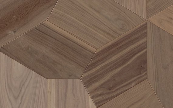 Lotus modular geometric wood floor. Design Panels.
