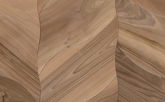 Petali modular geometric wood floor. Design Panels.