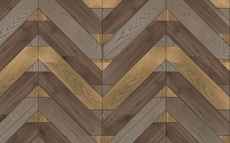 Matita modular geometric wood floor - Installation 240