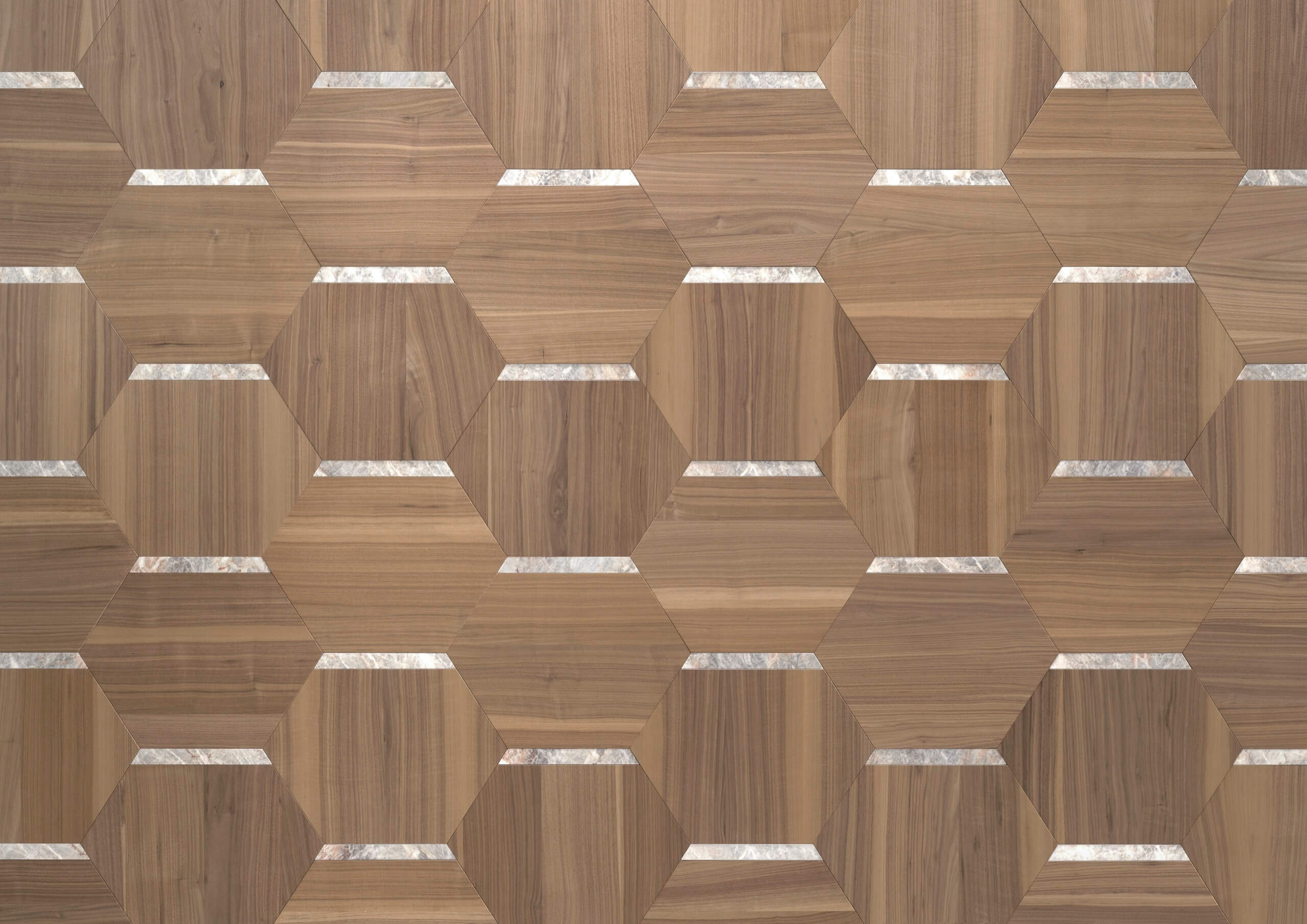 Alveo modular floor in Walnut or Oak wood.