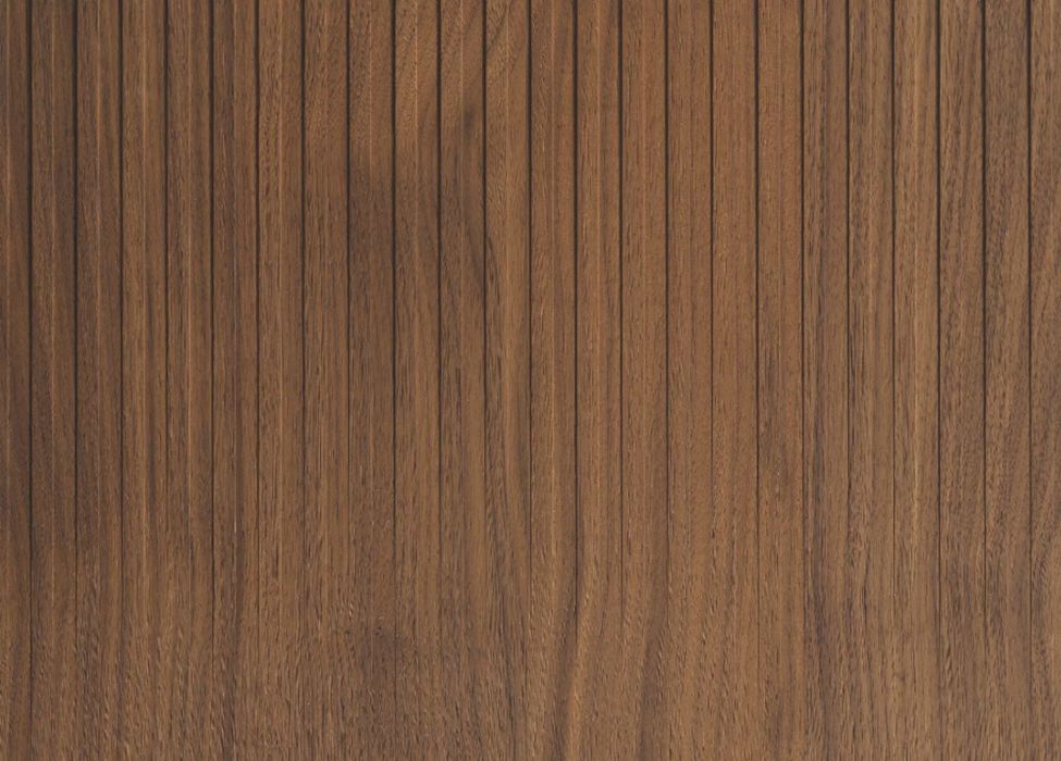 Detail of the Shade 3D fluting on the Code 3D panelling, featuring a raised vertical pattern that gradually becomes less pronounced, ultimately blending into the surface of the wood.